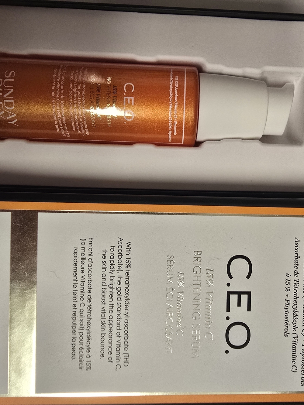 Sunday Riley C.E.O. Brightening Serum - Orange, White, Gold - Picture 2 of 3